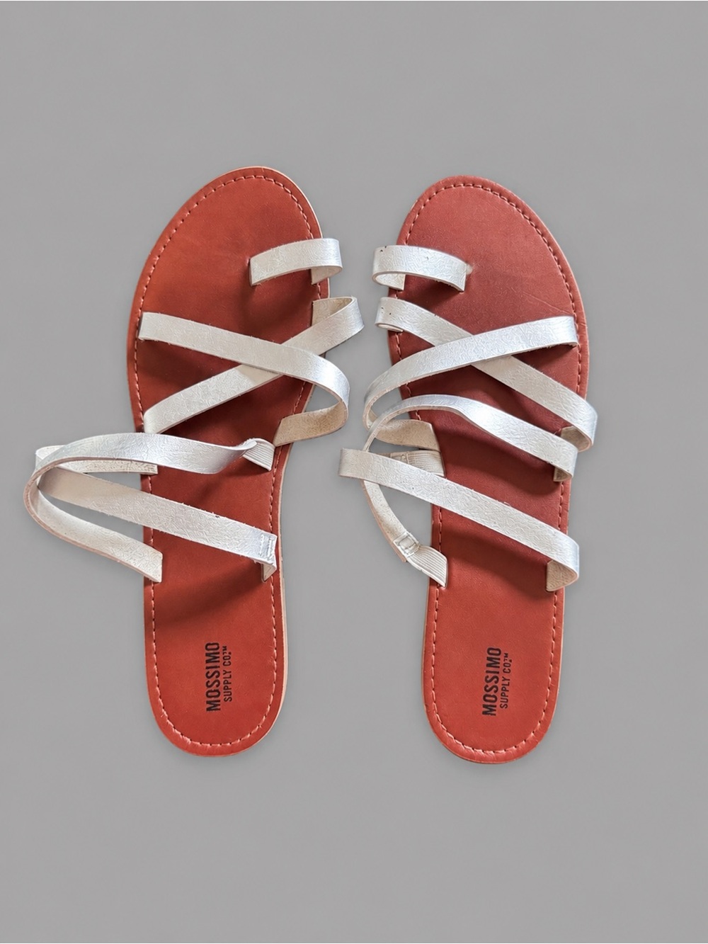 Mossimo Supply Co. Silver Strappy Sandals